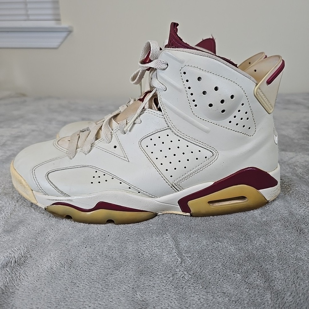 Air Jordan 6  Shoe Mens 9 Retro Maroon/White‎ Sportwear Basketball Streetwear